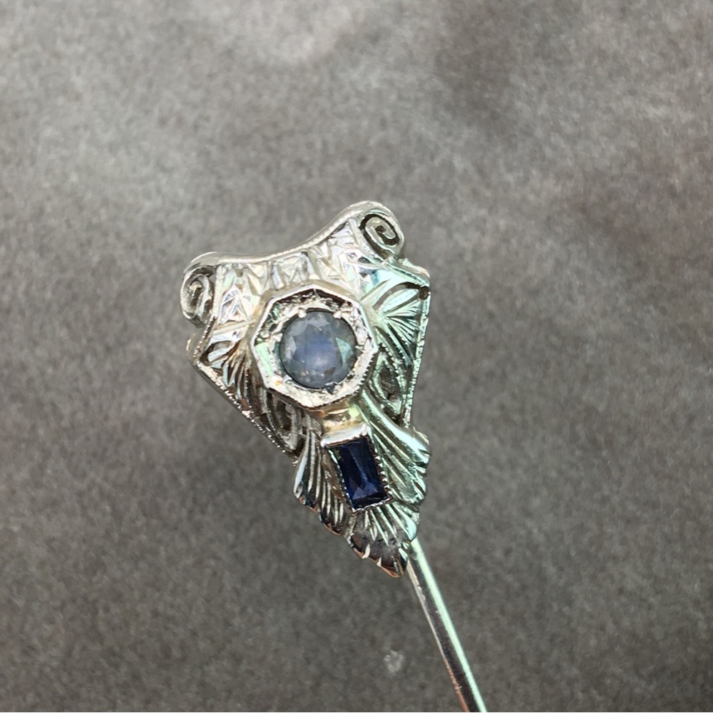 20k alexandrite Art Deco stick pin - Picture 4 of 11